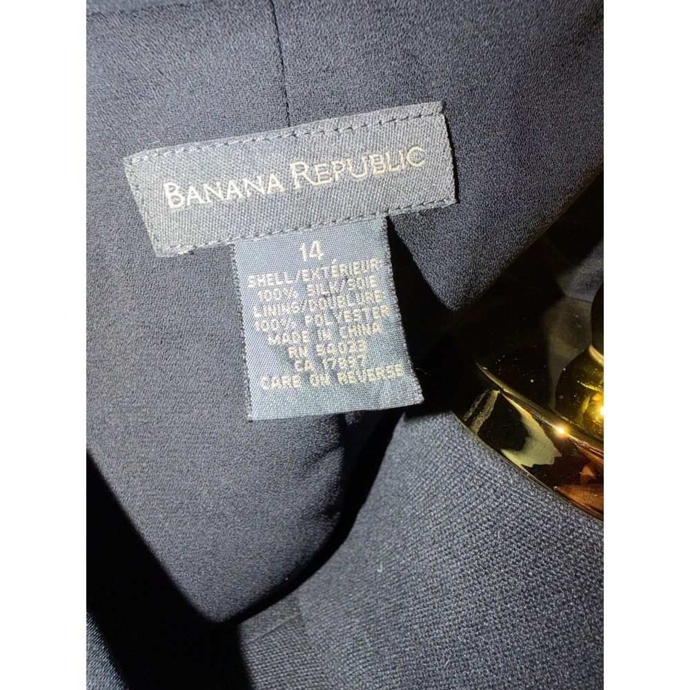 Banana Republic Black 100% Silk Sleeveless Hidden Button Maxi Dress 14 - Picture 5 of 5